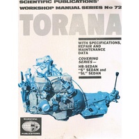 Torana. Workshop Manual Series No. 72
