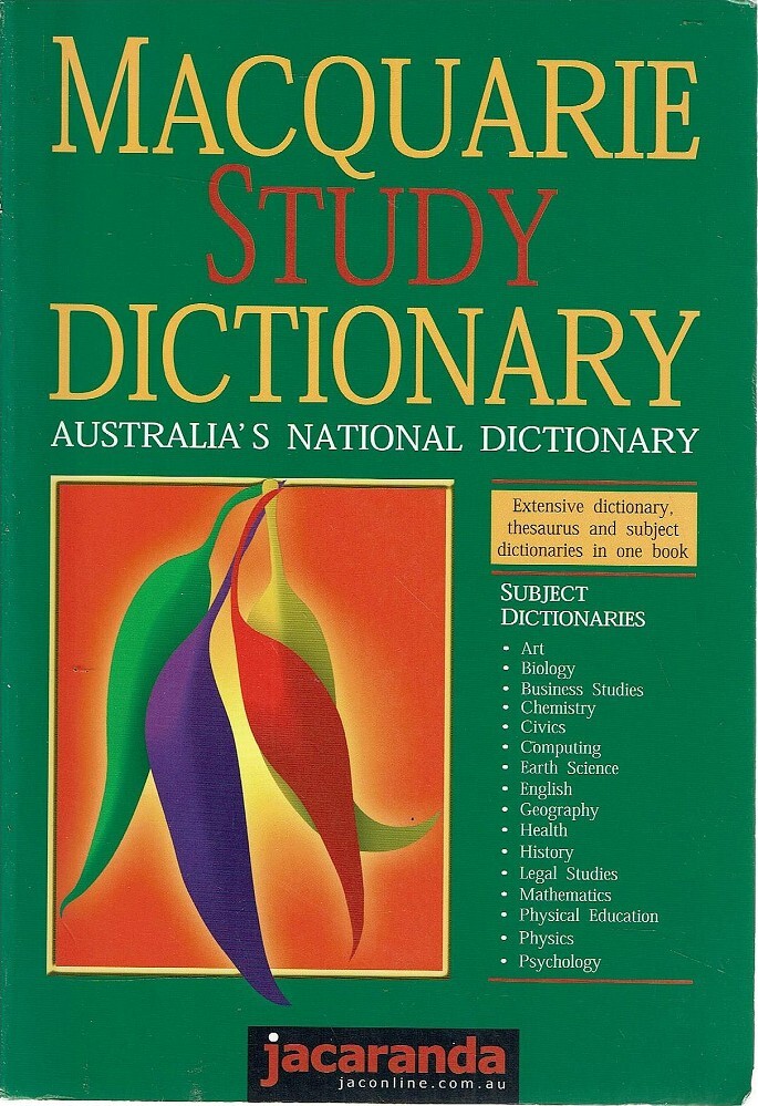 Macquarie Study Dictionary. Australia's National Dictionary Marlowes Books