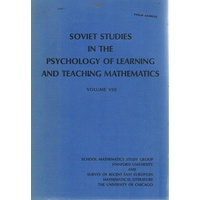 Soviet Studies In The Psychology Of Learning And Teaching Mathematics. Vol VIII