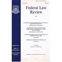 Federal Law Review. Volume 4, Number 1, 1970