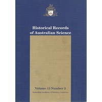 Historical Records Of Australian Science. Volume 13.number 2