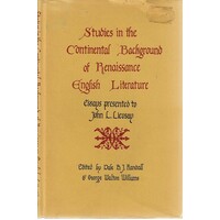 Studies In The Continental Background Of Renaisssance English Literature