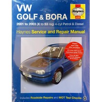 VW Golf & Bora - 2001 To 2003. (x To 53 Reg) 4-cyl Petrol & Diesel