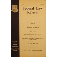 Federal Law Review. 1968-69, Volume 3, Number 2