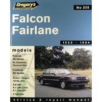 Ford Falcon XE/Fairlane ZK 6 Cyl 1982-84 3. 3 Litre 4. 1 Litre Pt 208