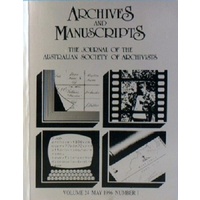 Archives And Manuscripts. The Journal Of The Australian Society Of Archivists