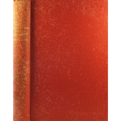 Laws Of The Australian Capital Territory Made During The Years 1960,1961,1962 And 1963