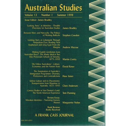 Australian Studies. Volume 13, Number 1, Summer 1998