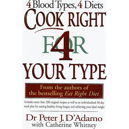 Cook Right For Your Type. 4 Blood Types, 4 Diets