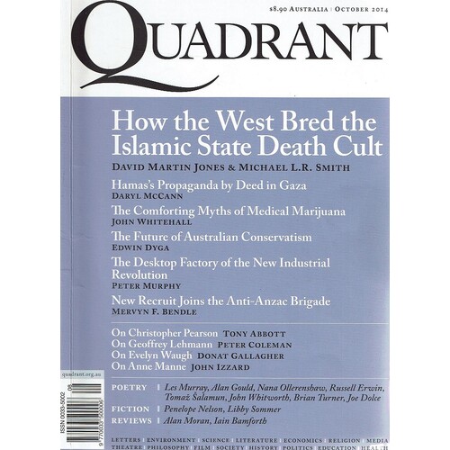 Quadrant Magazine. October 2014. One Of Australia's Leading Intellectual Magazines