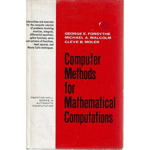 Computer Methods For Mathematical Computations