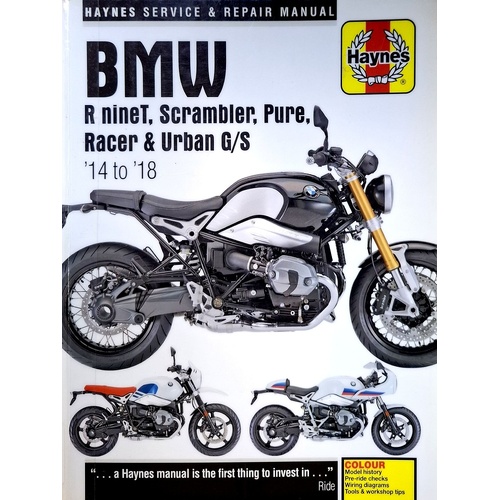 MW R NineT, Scrambler, Pure. Racer And Urban 2014-18. Service And Repair Manual. 2014 To 2018