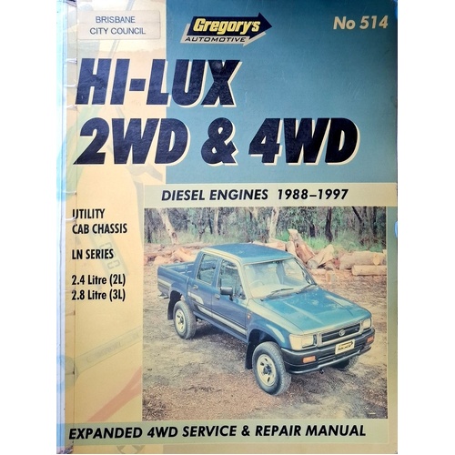Toyota Hilux Diesel 2wd & 4wd. Diesel Engines (1988-97)