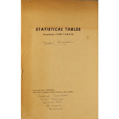 Statistical Tables