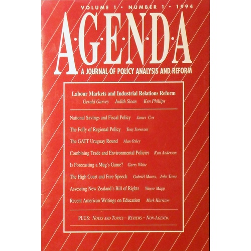 Agenda. A Journal Of Policy Analyis And Reform
