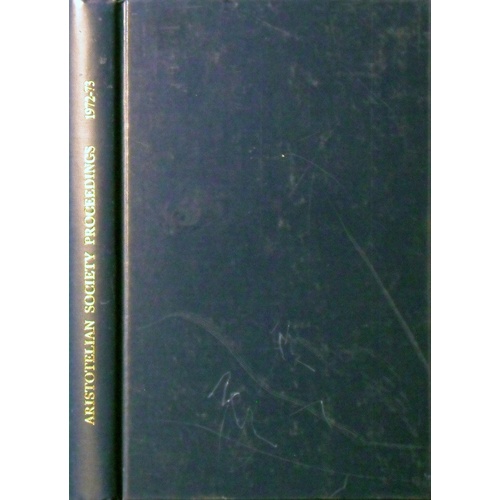 Proceedings Of The Aristotelian Society. Volume LXXIII